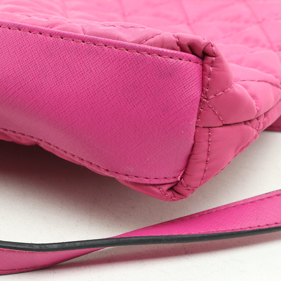 Nicole Miller Quilted Shoulder Purse Crossbody Bag Women 11x11x2 Pink/Gold - Picture 8 of 14